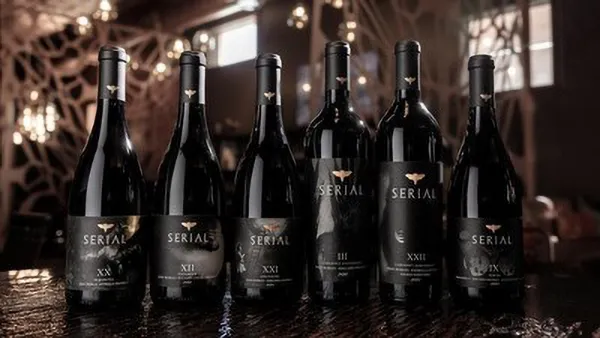 Serial Wine bottles and glass